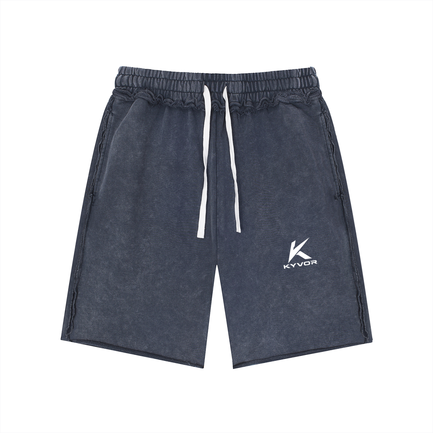 Unisex Mineral Wash Raw Edge Shorts