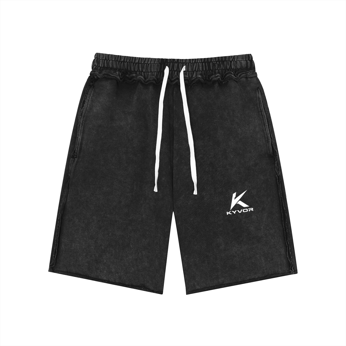Unisex Mineral Wash Raw Edge Shorts