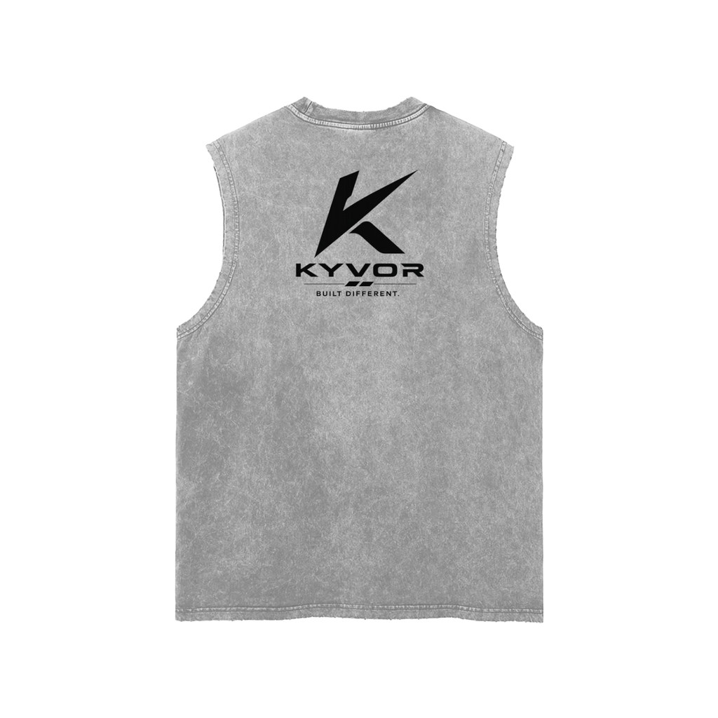 Snow Washed Frayed Hem Tank Top