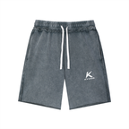 Unisex Mineral Wash Raw Edge Shorts