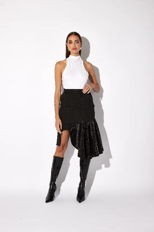 Mega Sale ASYMMETRICAL SKIRT | BLACK SEQUIN