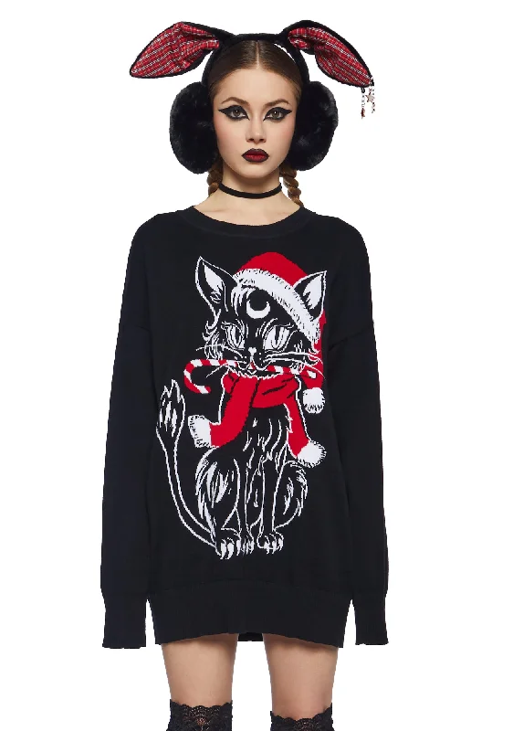 Artful Design Purrfect Present Oversized Sweater