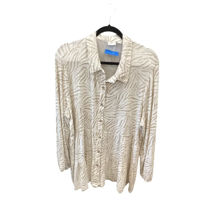 Top Long Sleeve By New Directions In Tan, Size: 2x