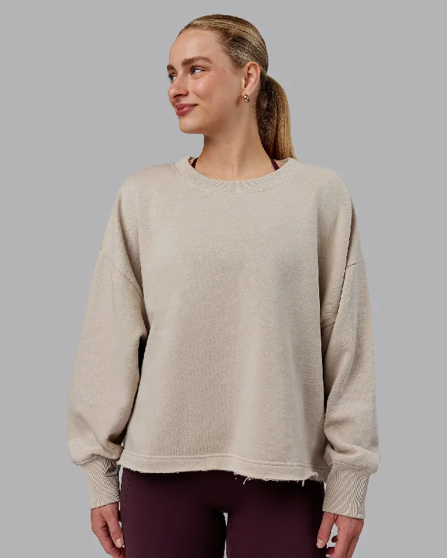 Trendy Women's Wear Oasis Cropped Sweater - Shale Beige