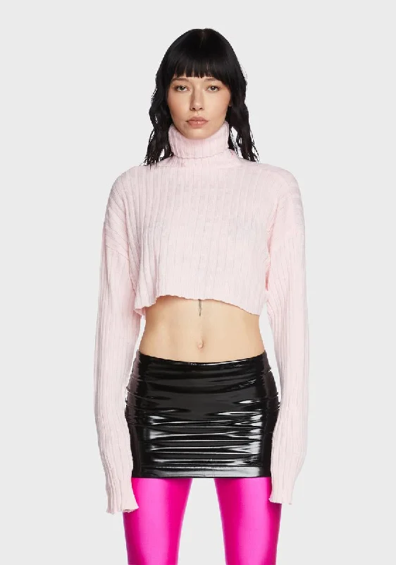 The Latest Trends Blush Falling Back Cropped Sweater