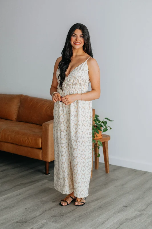 Score Big On Glamorous Red - Carpet Styles Angelica Floral Jumpsuit