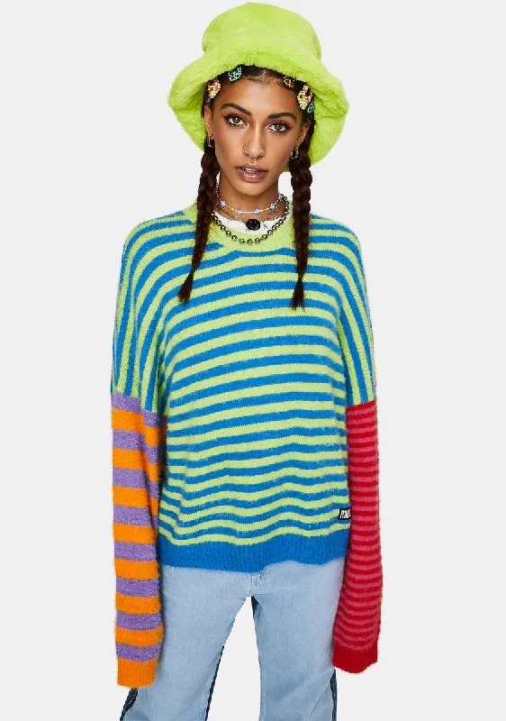 Trending Items Dynamite Fuzzy Striped Sweater