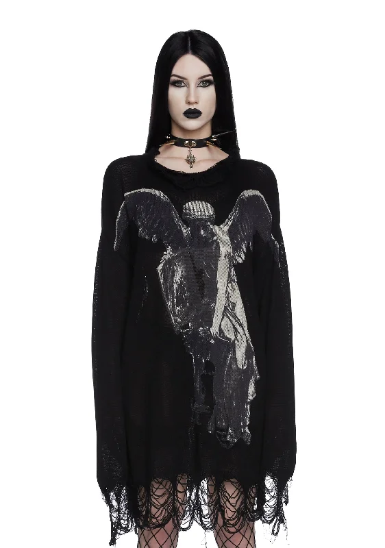 Vintage Style Clothing Sale Winged Defeat Oversized Sweater