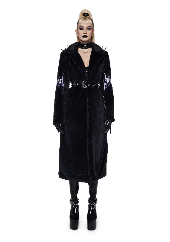 Trendy Fashion Sale Nocturnal Nirvana Faux Fur Duster