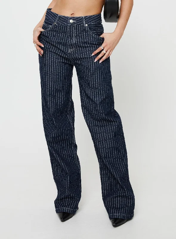 Big Savings On Minimalist Office Styles Rathlyn Pinstripe Jeans Dark Denim