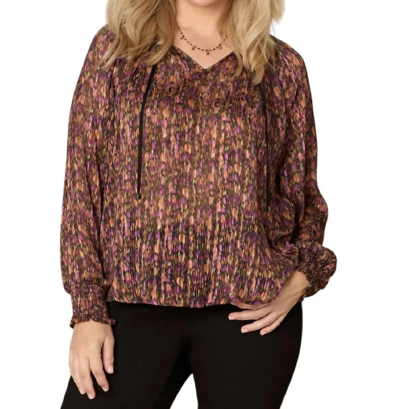 The Good Stuff Woven Floral Top - Plus In Sunset Pur