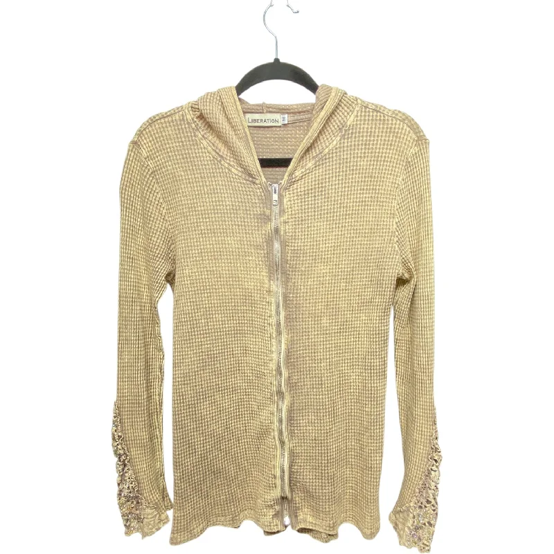 Top Long Sleeve By LIBERATION In Brown & Tan, Size: M