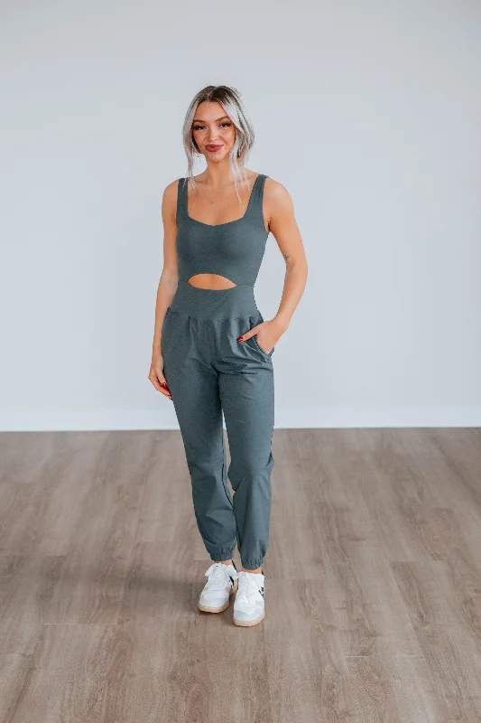 Chic & Cozy Apparel Always On The Go Jumpsuit - Smoke