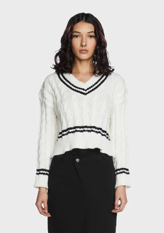 Ends Soon Oxford Comma Crop Sweater