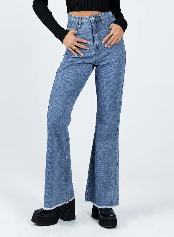 Find Your Unique Flair Bolsena Flared Mid Wash Denim Jean