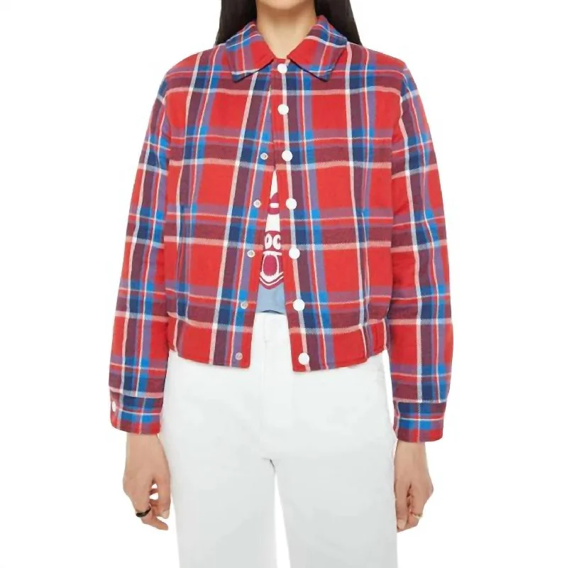 Exquisite Women's Wear Sale Plaid Casual Jacket In The Happy Camper