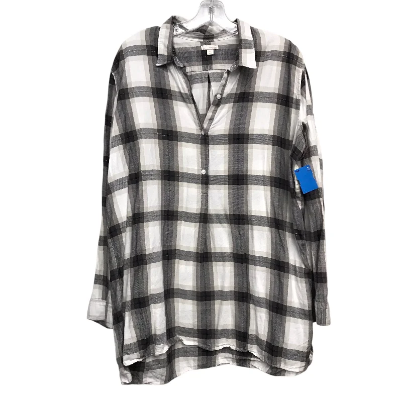 Top Ls By Gap In Plaid Pattern, Size:Xl