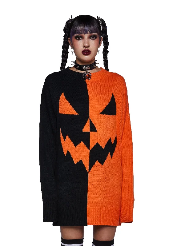 Fashion Sale Feelin' Hollow Inside Pumpkin Sweater