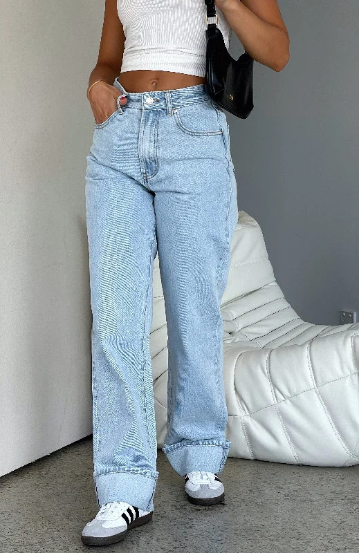 Valentine's Special Blair High Rise Wide Leg Jeans Light Blue