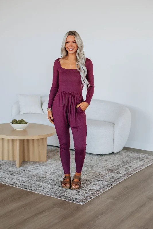 Chic Outfits Solene Jumpsuit - Plum