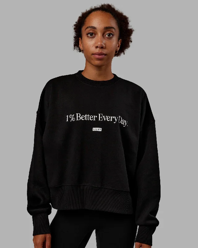 Trend Alert 1% Better Heavyweight Sweater - Black-White