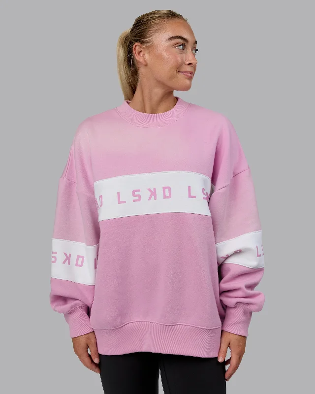 Trendy Street Style Disc Oversized Sweater - Bubblegum-Light Bubblegum