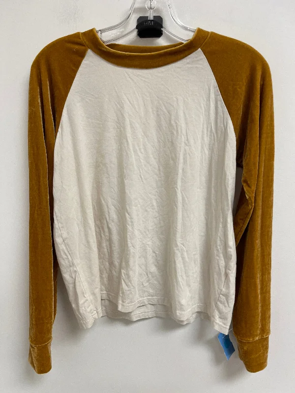 Top Long Sleeve Basic By Altard State In Cream & Yellow, Size: S