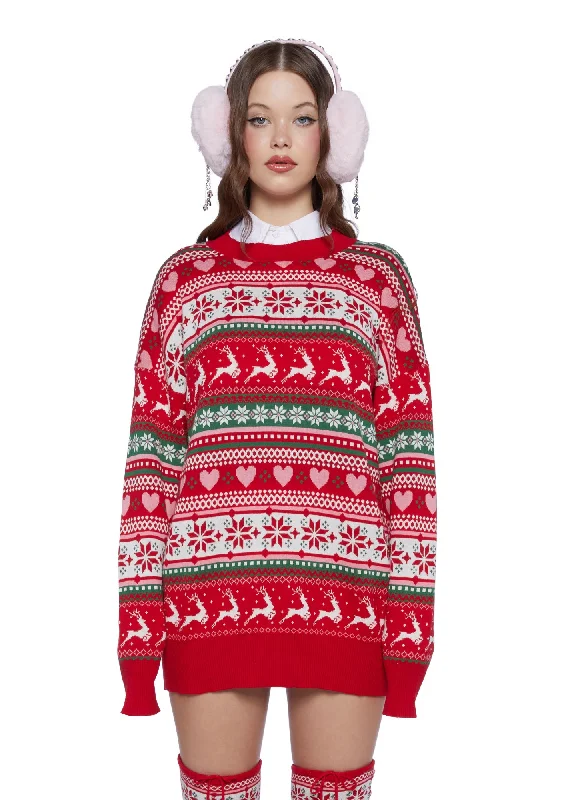 Luxury Comfort Snowy Soiree Oversized Sweater