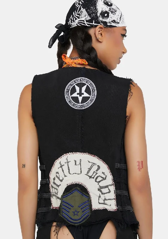 Stylish Savings Denim Patch Vest