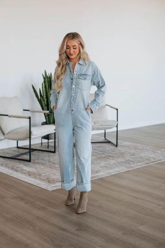 Vibrant Femme Fashion Andi Denim Jumpsuit