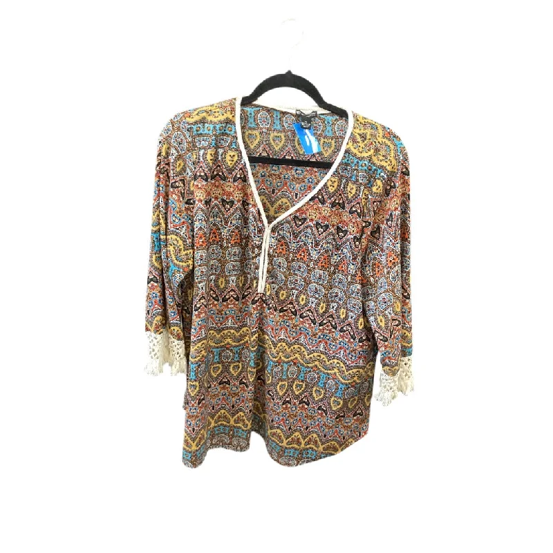 Top Long Sleeve By New Directions In Multi-colored, Size: 1x