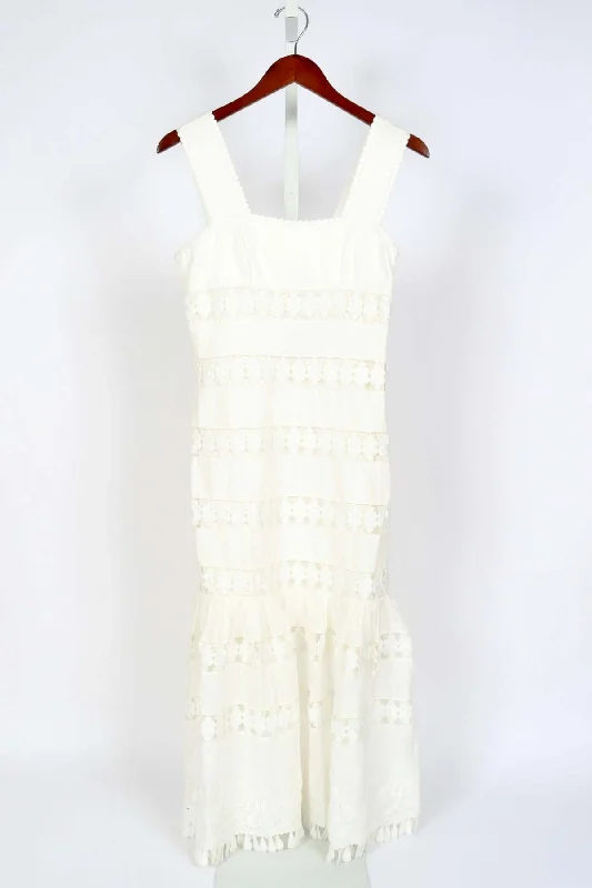 Must Haves Pop Trimmed Midi Dress - Ivory