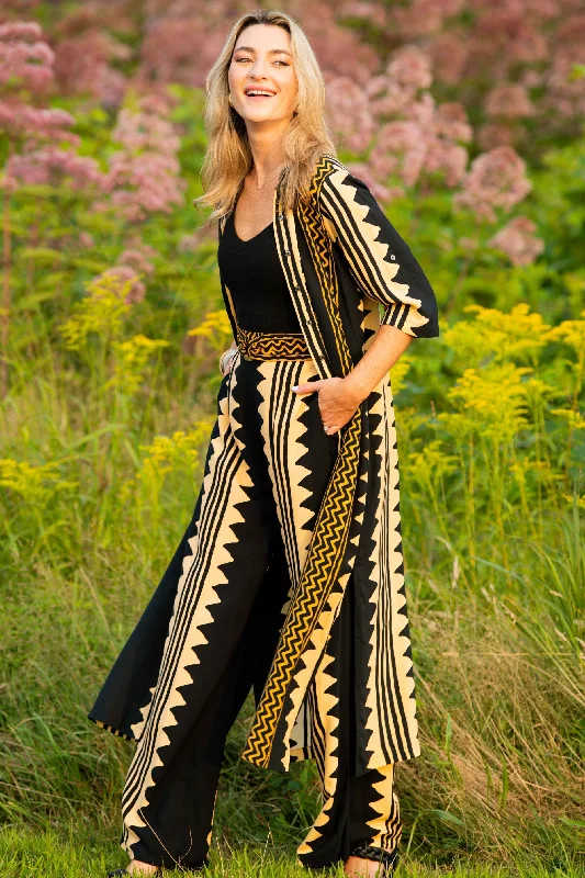 Seasonal Sale Day Break Dress / Khaki Zig Zag
