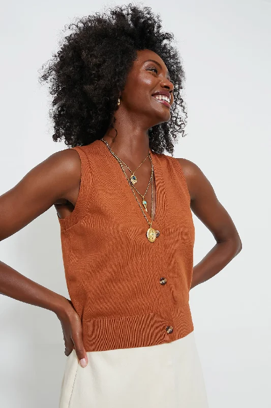 Fashionista Favorites Chestnut Connie Knit Vest