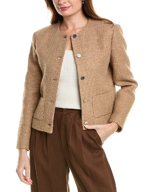 Grab Romantic Date - Night Styles Now Theory Pocket Crop Wool-Blend Jacket