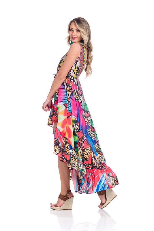 Unleash Your Fashion 661 High Low Silk Dress