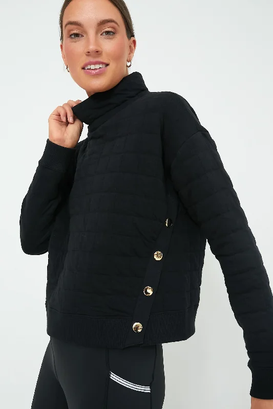 Winter Warm - Up Sale Black Quilted Wright Funnel Neck