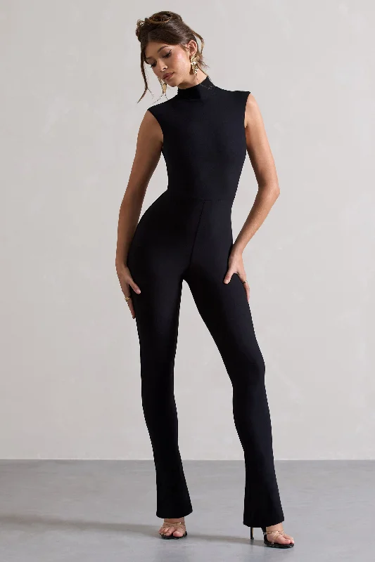 Luxury Fashion Issy | Black High-Neck Slim-Leg Jumpsuit