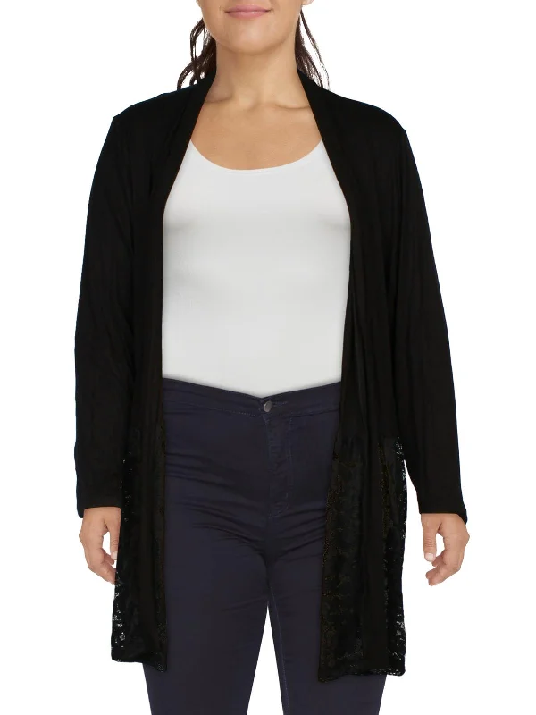 Step Ahead, Lead The Trend Plus Womens Lace Open-Front Blazer