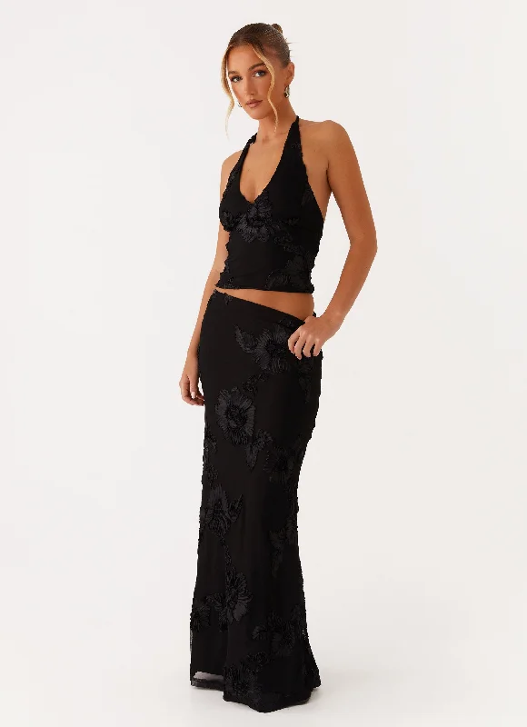 Classic Women's Fashion Radiate Maxi Skirt - Black