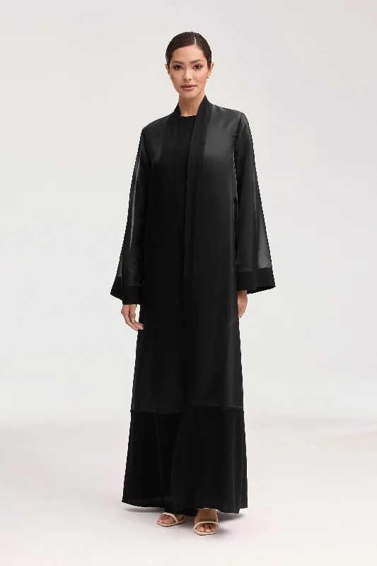 Imeless Style Estee Viscose Open Abaya - Black