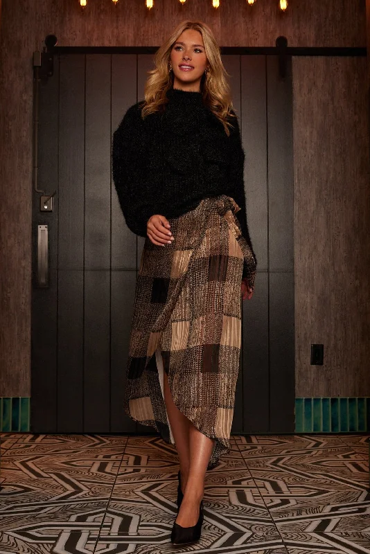 Cutting Edge Fashion SALE - Portlyn Plaid Wrap Skirt