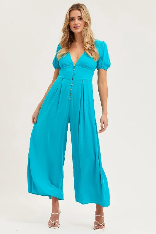 Now On Sale For Chic Urban Styles Green Jumpsuit Long Sleeve V Neck