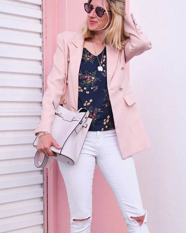 Limited - Time Bundle Princess Polina Textured Weave Blazer - Blush