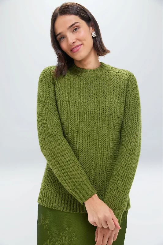 Vintage Look Green Combey Extrafine Merino Jumper