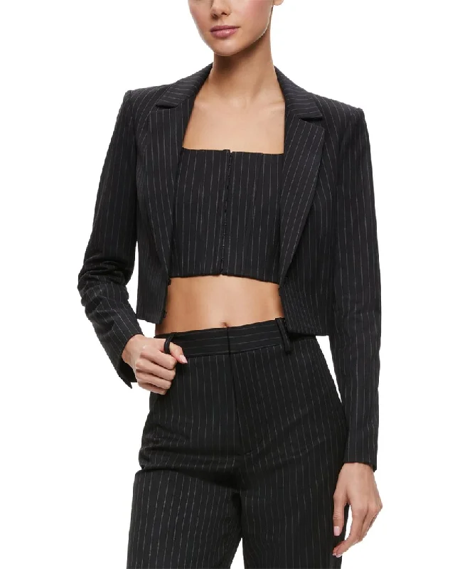 Summer Splash Sale alice + olivia Mya Cropped Fitted Blazer