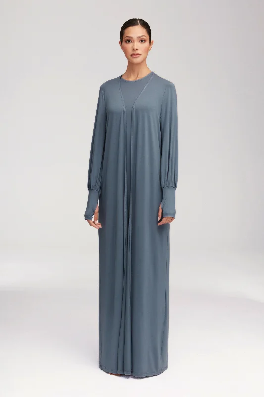 Casual Chic Clothing Jenin Jersey Open Abaya - Dusk