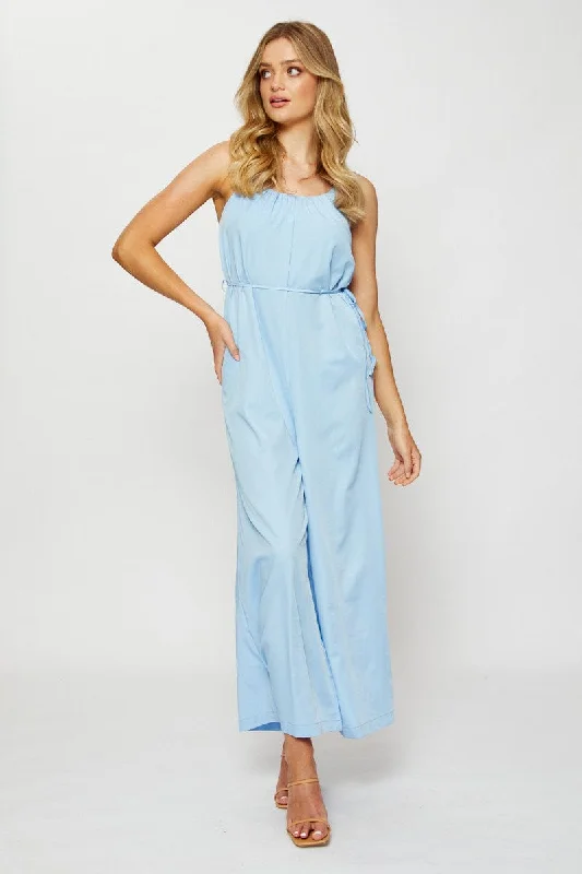 Stylish Savings Blue Wide Leg Jumpsuit