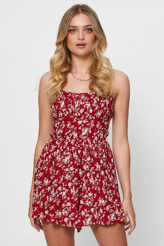 Stylish Savings Print Playsuit Sleeveless