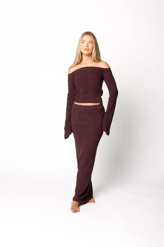 Exclusive Sale Bella Two Piece Sweater Set in Cabernet